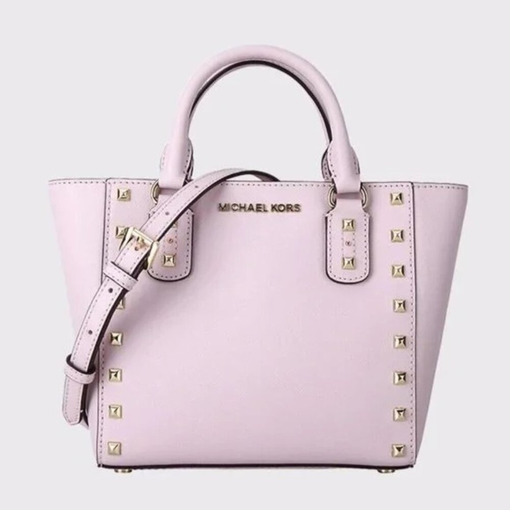 Nwot Michael Kors Sandrine Gold Studded Shoulder Bag Satchel Purse